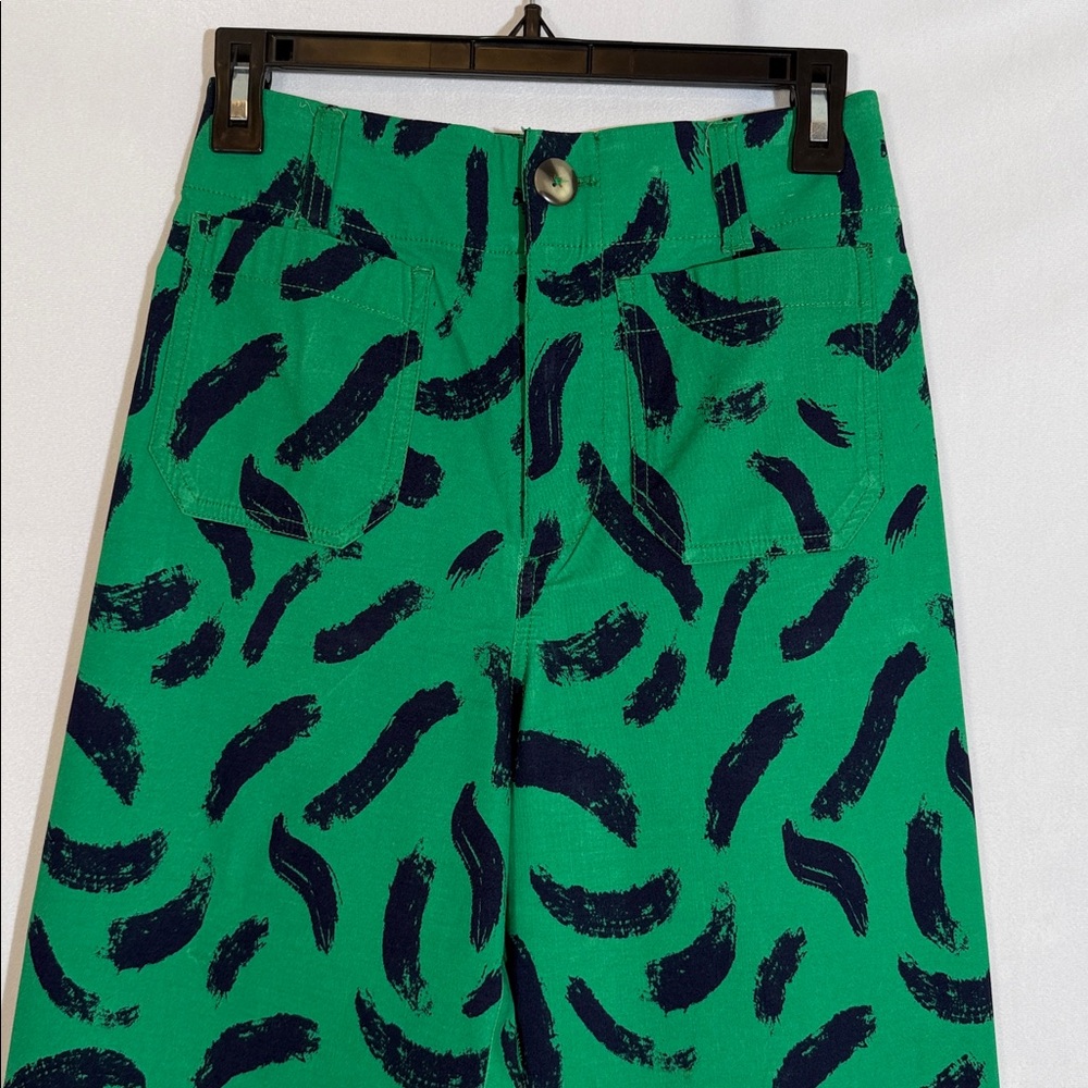 Anthropologie Maeve Colette Pants Size 26 Green And Navy Print EUC - Picture 5 of 12